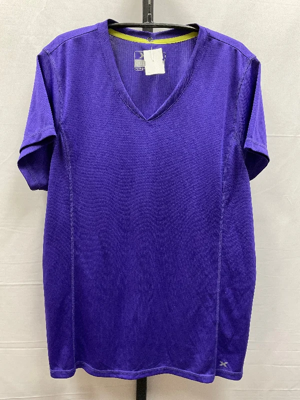 women's tops with beading accentsTop Short Sleeve By Xersion In Purple, Size: 1x