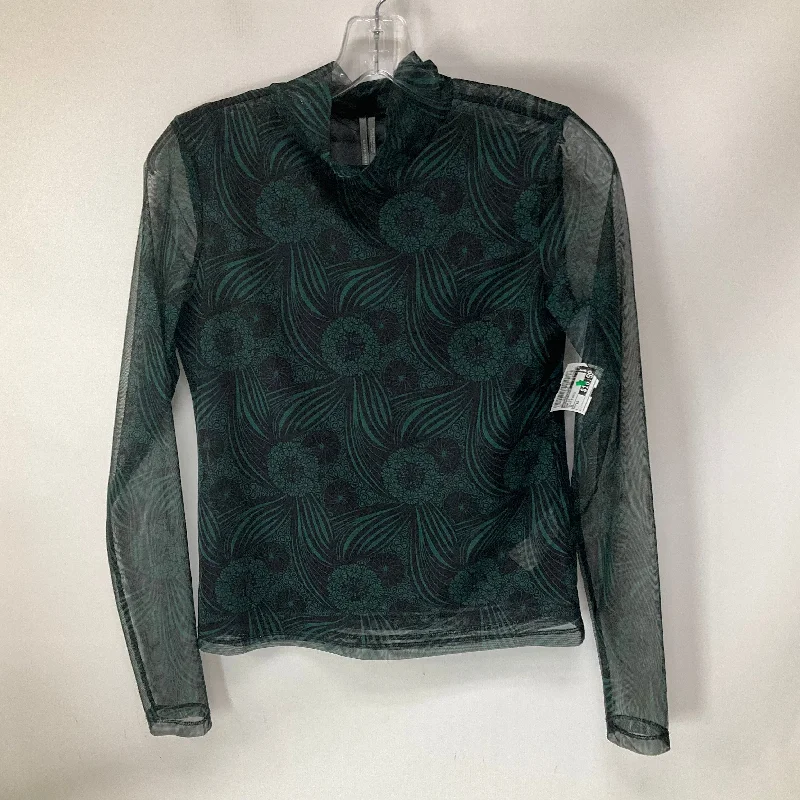 women's tops with bell sleevesTop Long Sleeve By Anthropologie In Black & Green, Size: Xs