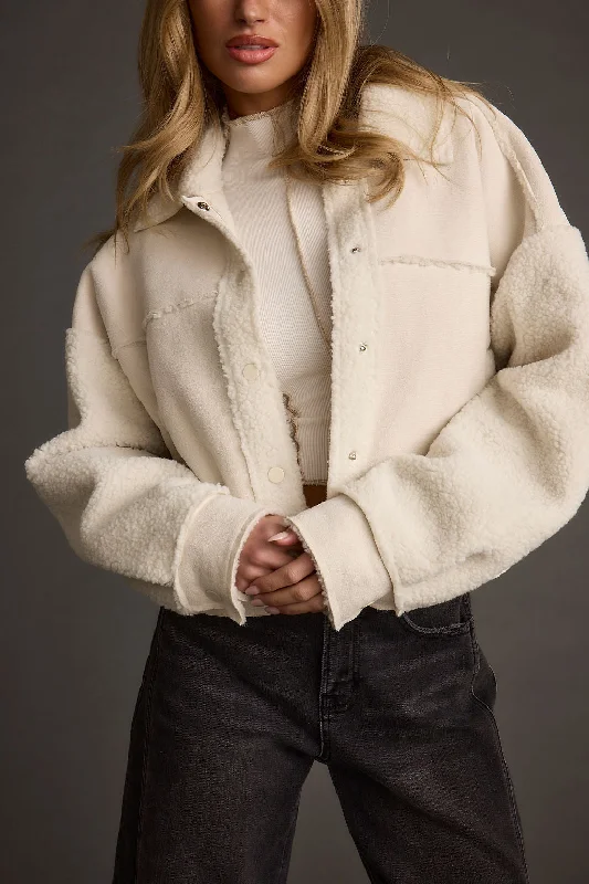 Whiteout Sherpa Cropped Jacket