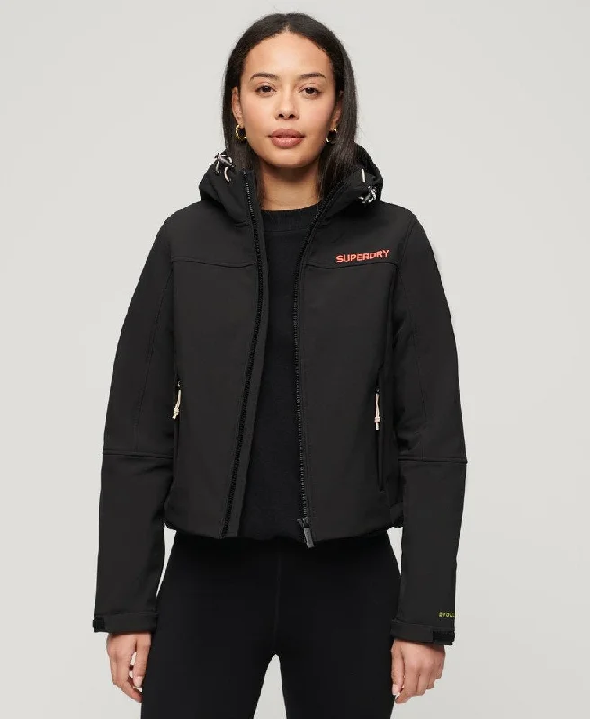 casual women's coatsHooded Soft Shell Trekker Jkt | Black