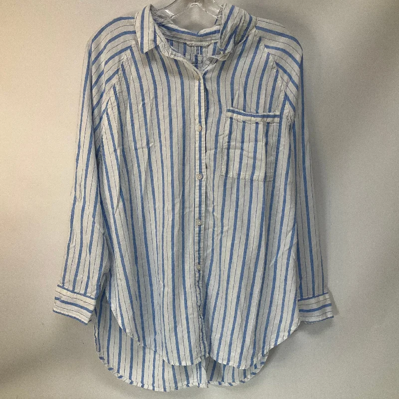 women's tops with beading accentsTop Long Sleeve By Aerie In Striped Pattern, Size: M