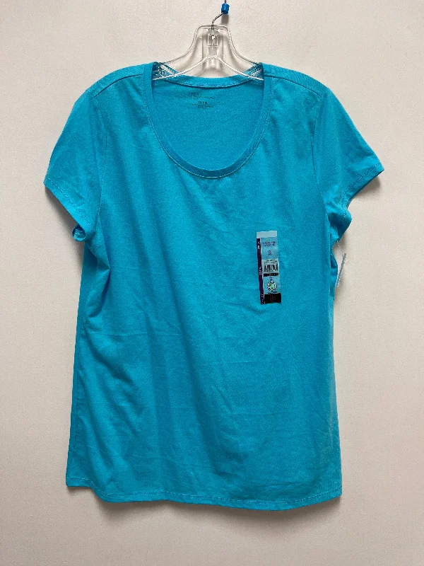 affordable women's topsTop Short Sleeve Basic By No Boundaries In Blue, Size: 2x