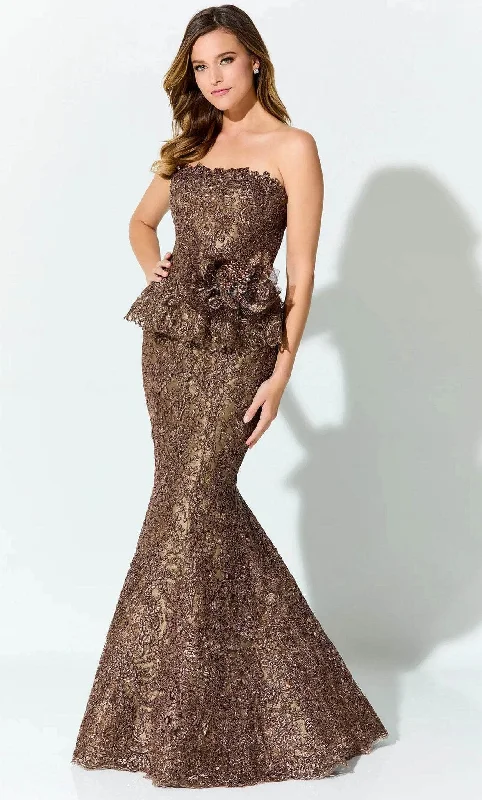 Off-The-Shoulder DressIvonne D ID921 - Embroidered Strapless Evening Gown