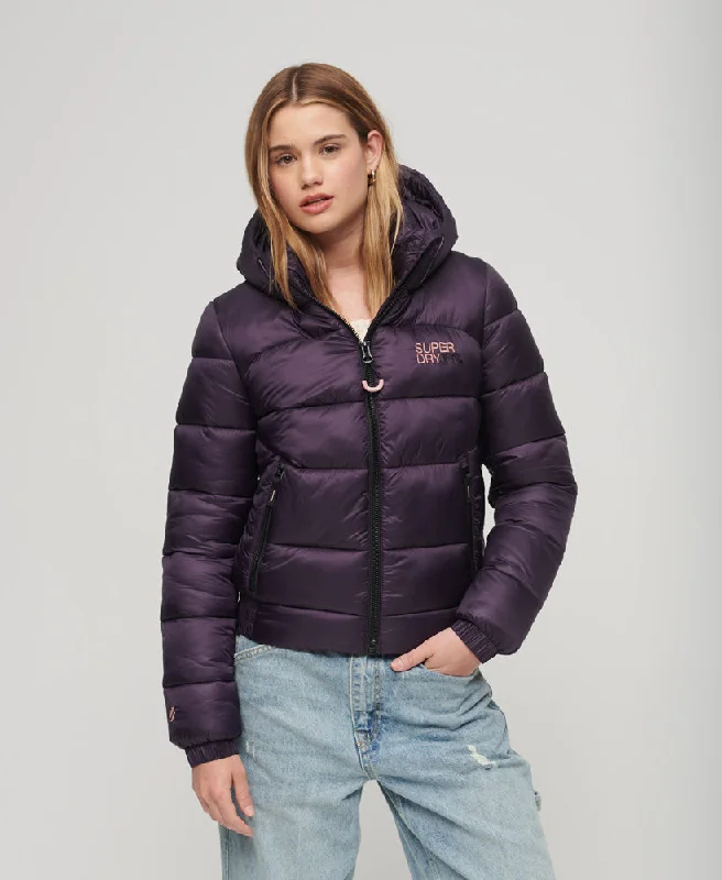 women's coats for those who believe in investing in quality fashionSports Puffer Bomber Jacket | Nightshade Purple