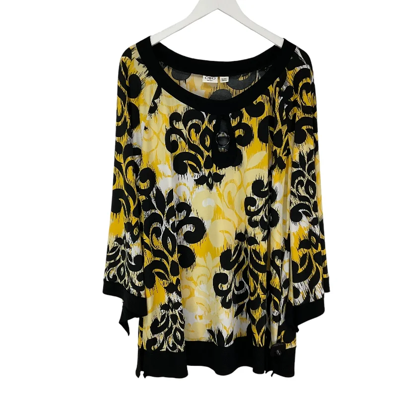 women's tops for those who want to wear pieces that are both comfortable and stylishTop Long Sleeve By Cato In Yellow, Size: 22