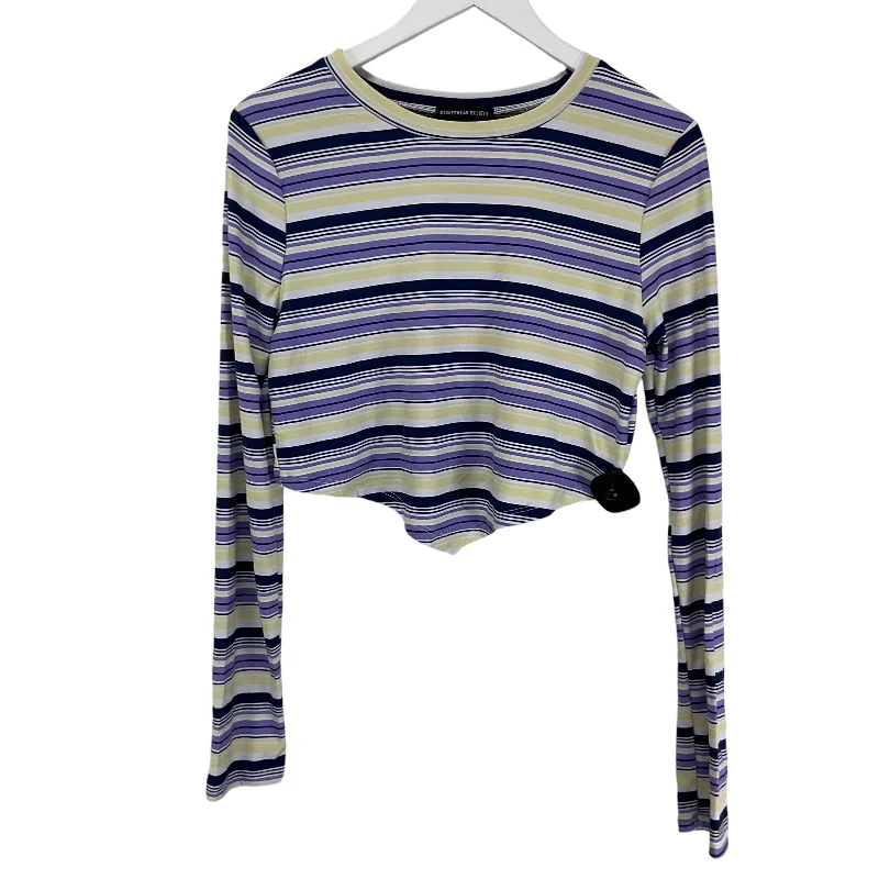 satin women's topsTop Long Sleeve By Clothes Mentor In Striped Pattern, Size: Xl