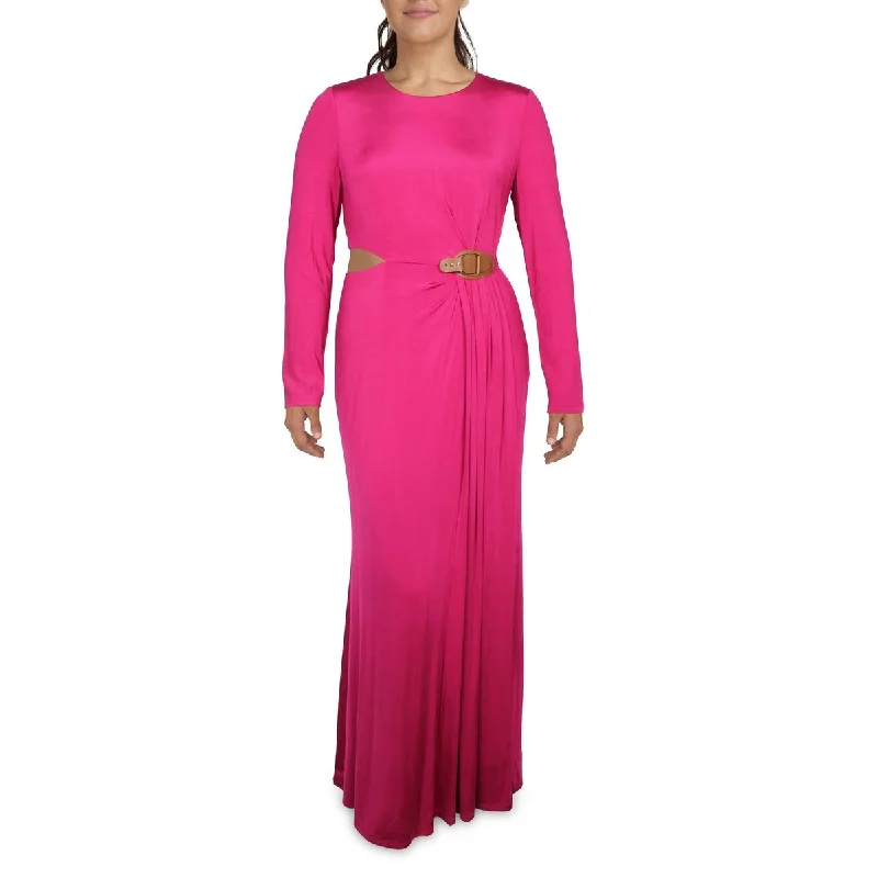 women's ruffle dressesLauren Ralph Lauren Womens Buckle Trim Long Evening Dress