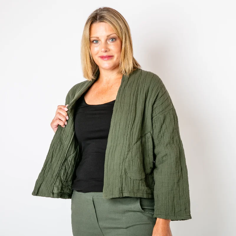 women's coats that offer both functionality and fashion-forward flairKimono Plain Quilted Jacket