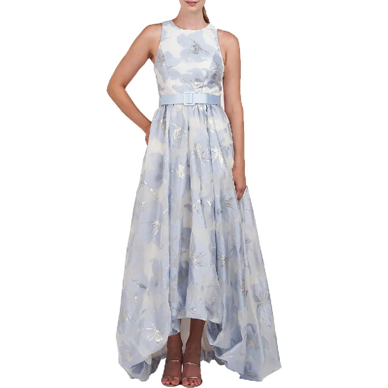 women's machine-washable dressesKay Unger New York Womens Metallic Floral Print Evening Dress