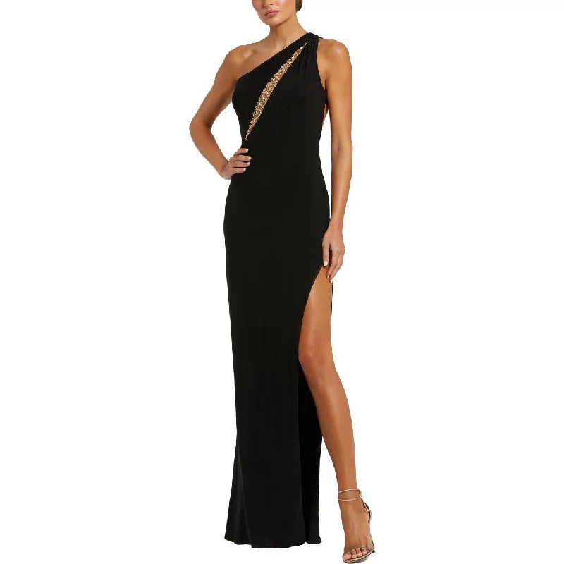 women's A-line dressesMac Duggal Womens Illusion One Shoulder Evening Dress