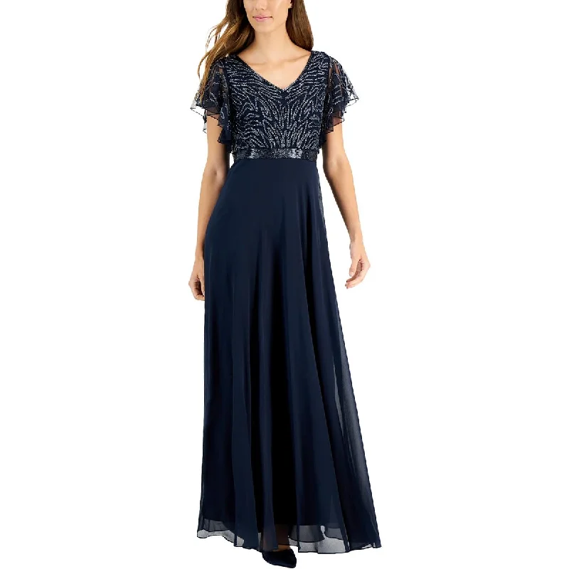 Glitter DressJKara Womens Plus Embellished V-Neck Evening Dress