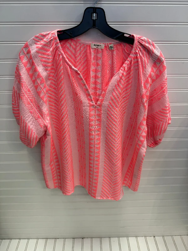 women's tops for those who love bold and vibrant colorsTop Short Sleeve By Dylan In Pink, Size: S