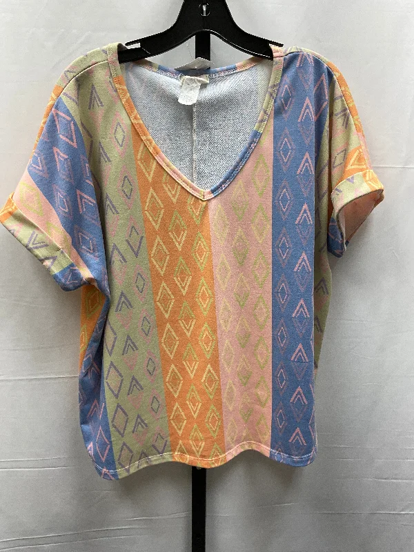 women's tops for those who want to wear pieces that are both functional and fashionableTop Short Sleeve By Bibi In Multi-colored, Size: S