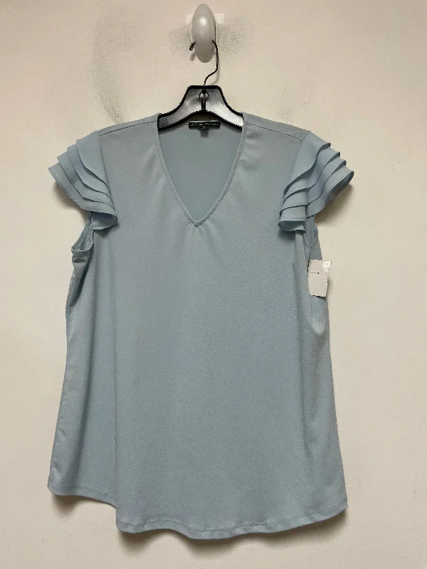 women's tops for bridal showers and baby showersTop Short Sleeve By Adrianna Papell In Blue, Size: M