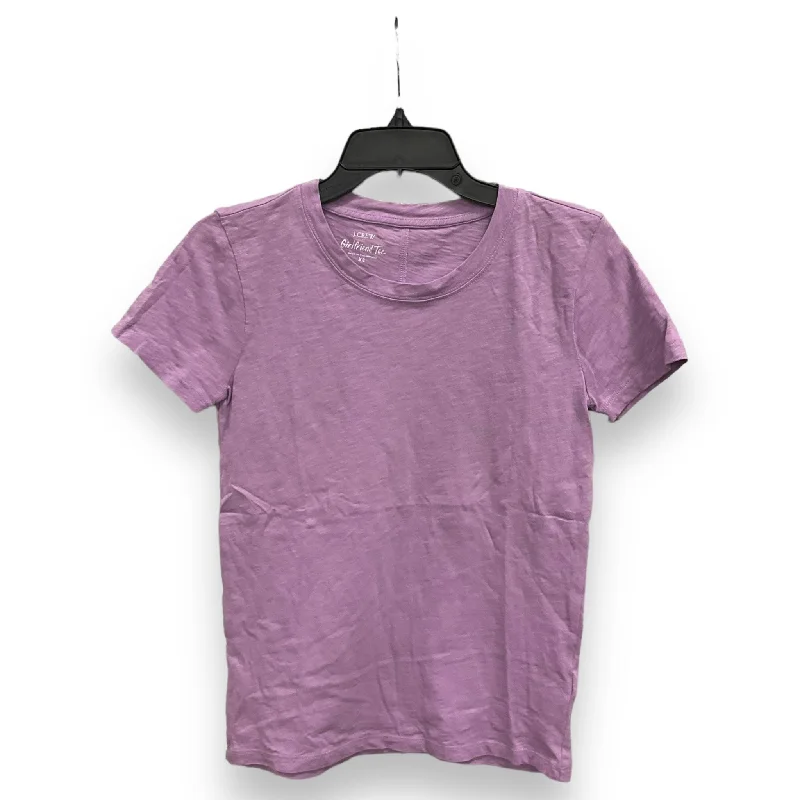 women's tops with asymmetrical designsTop Short Sleeve Basic By J. Crew In Purple, Size: Xs