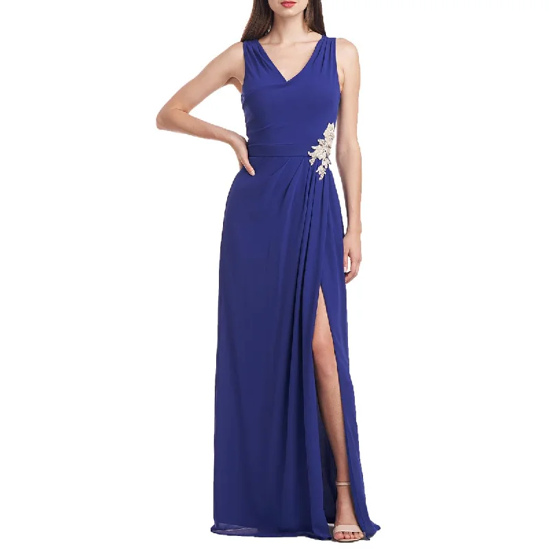 Ball Gown DressJS Collections Womens Embellished V-Neck Evening Dress