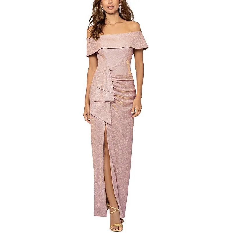 Bell-Sleeve DressXscape Womens Metallic  Evening Dress