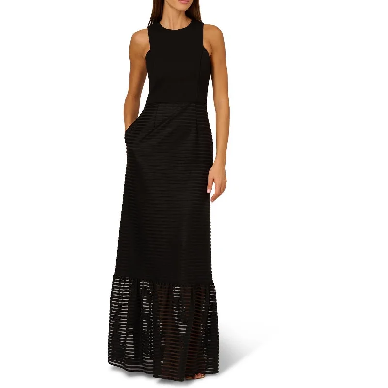 women's eco-friendly dressesAdrianna Papell Womens Shadow Stripe Sheer Evening Dress