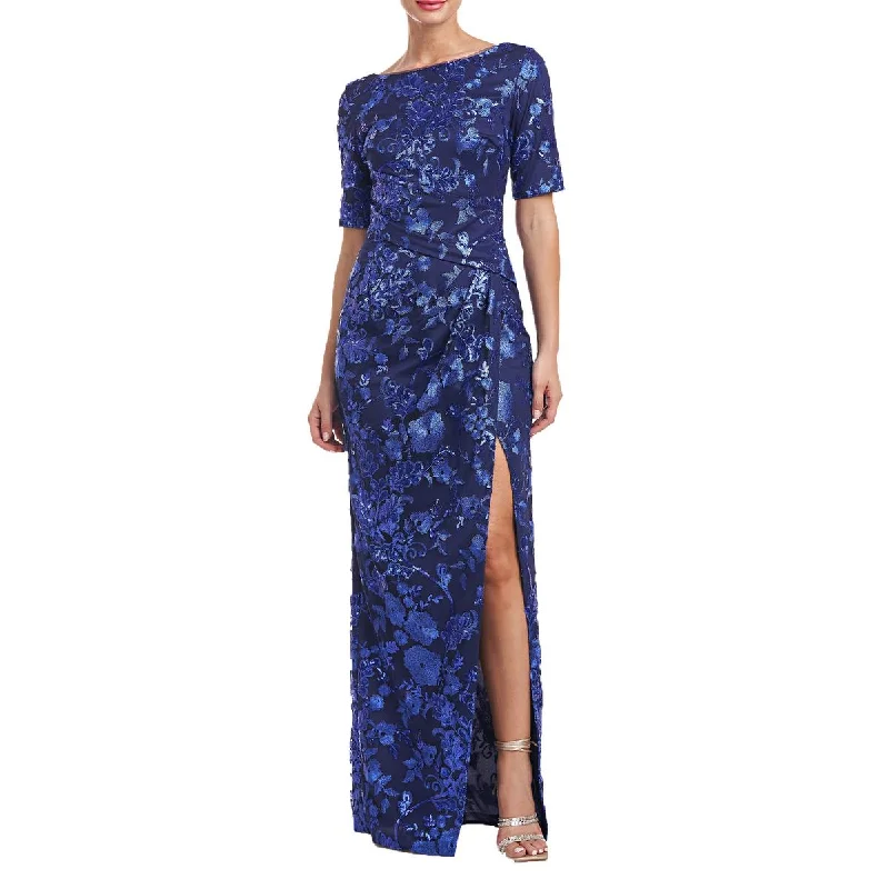 women's breathable dressesJS Collections Womens Sequin Embroidered Evening Dress