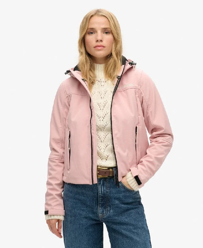 women's coats for travelHooded Soft Shell Trekker Jkt | Vintage Blush Pink