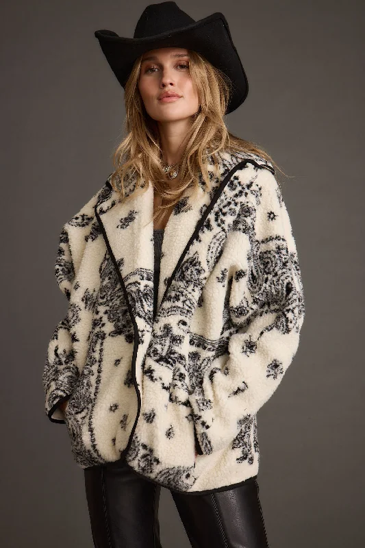 women's coats for those who want to make a fashion statementCoyote Printed Sherpa Jacket