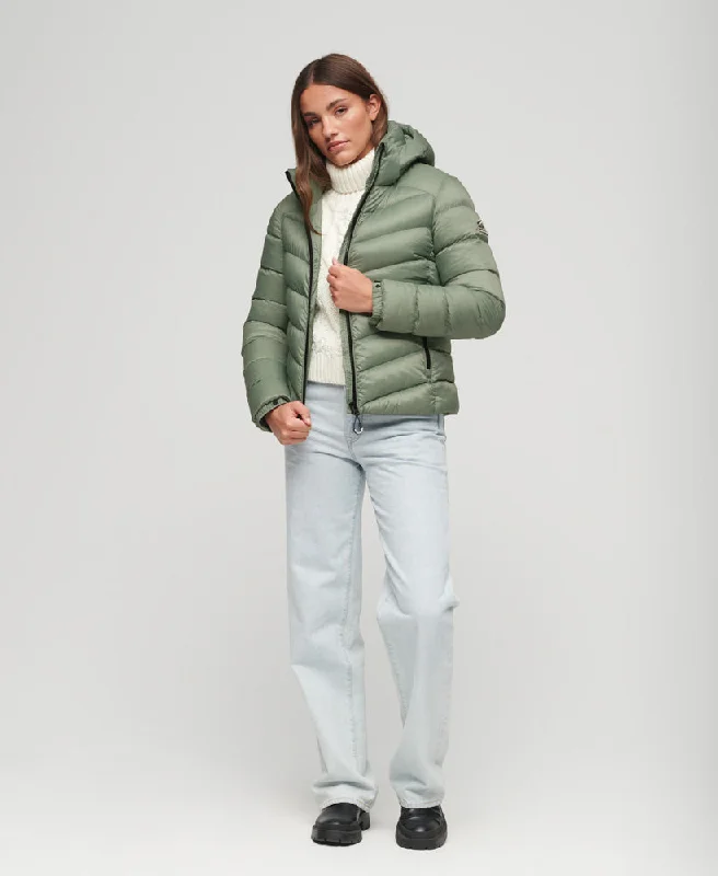 elegant women's coatsHooded Fuji Padded Jacket | Light Jade Green