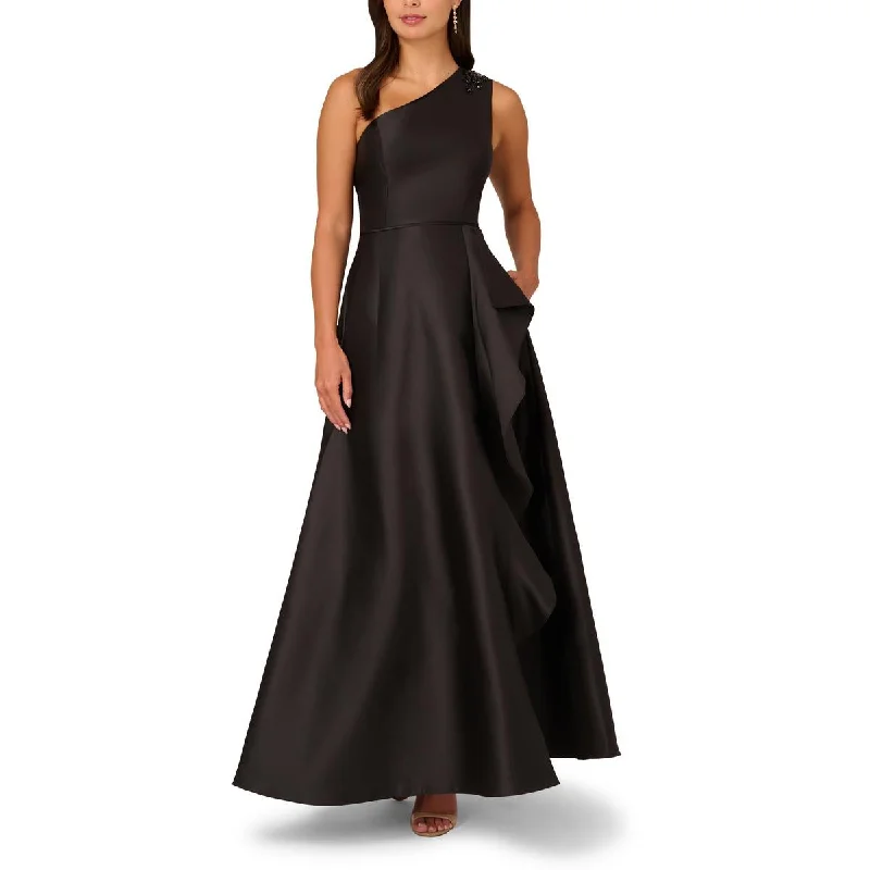 women's flowy dressesAdrianna Papell Womens Mikado Asymmetric Evening Dress