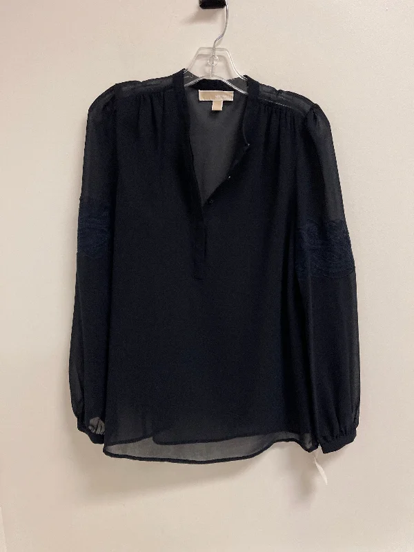 women's tops for those who seek both style and comfortTop Long Sleeve By Michael By Michael Kors In Navy, Size: S