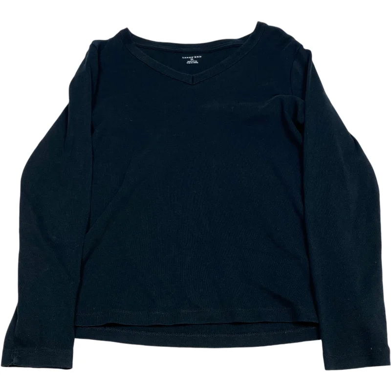 women's tops for those who value both quality and affordabilityTop Long Sleeve By Lands End In Black, Size: Xs