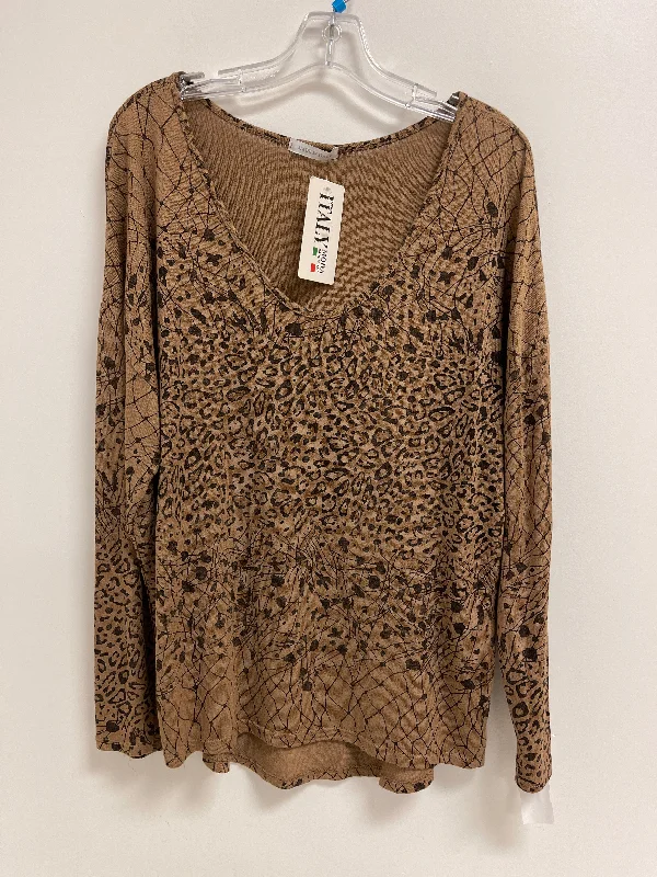 women's tops for black-tie affairsTunic Long Sleeve By Clothes Mentor In Animal Print, Size: M