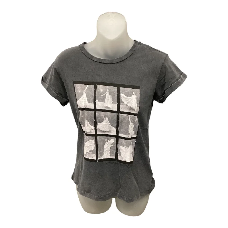 women's tops for those who love bold and vibrant colorsTop Short Sleeve By All Saints In Grey, Size: S