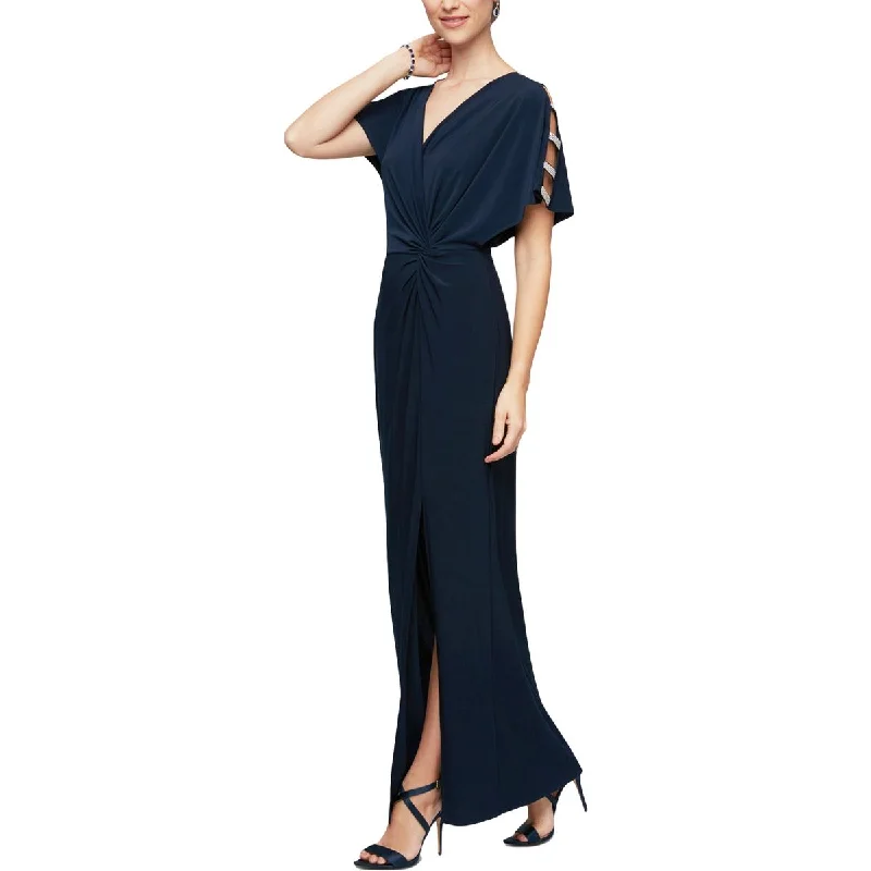 Striped DressAlex Evenings Womens Embellished Full-Length Evening Dress