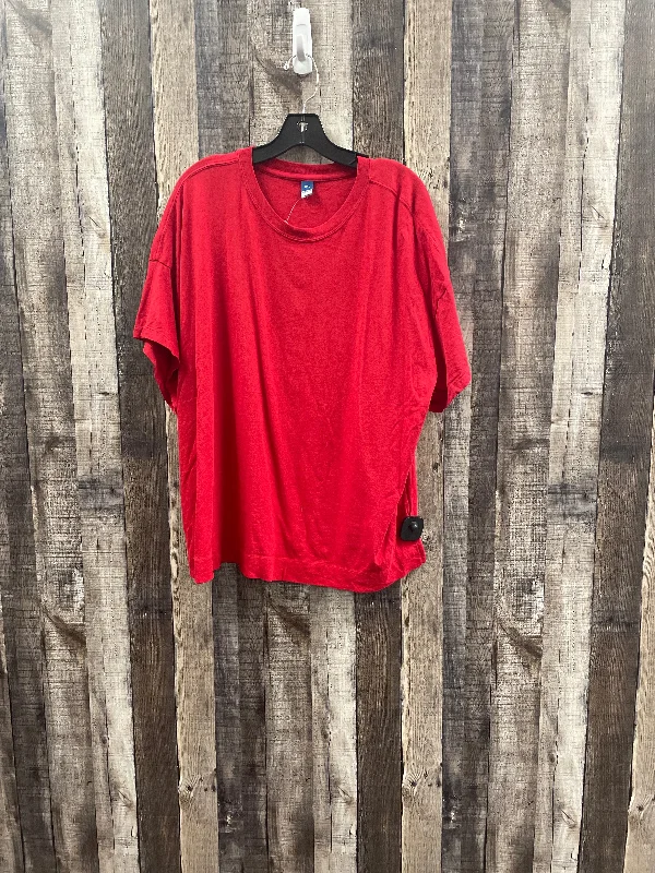 women's tops for those who value both quality and affordabilityTop Short Sleeve By Old Navy In Red, Size: 2x