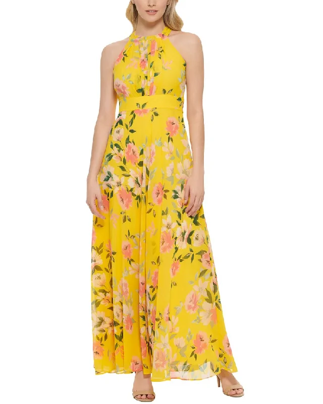 Ruffle DressEliza J Printed Chiffon Maxi Dress