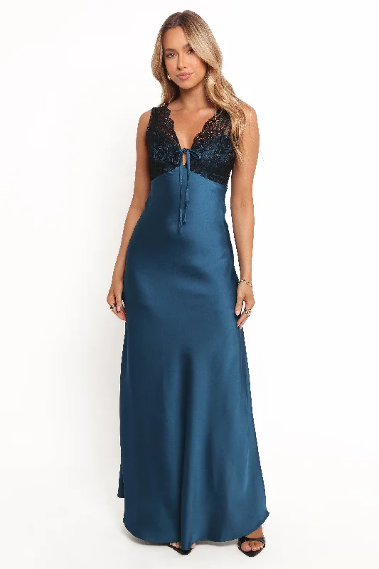 women's evening dressesCammy Maxi Slip Dress - Blue/Black