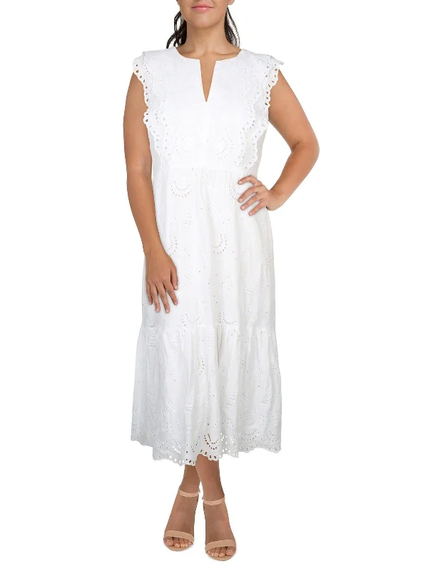 Casual DressWomens Eyelet Cotton Maxi Dress