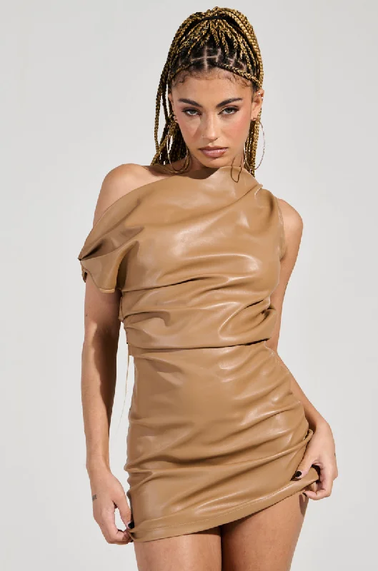 Petite DressUNREACHABLE FUAX LEATHER MINI DRESS