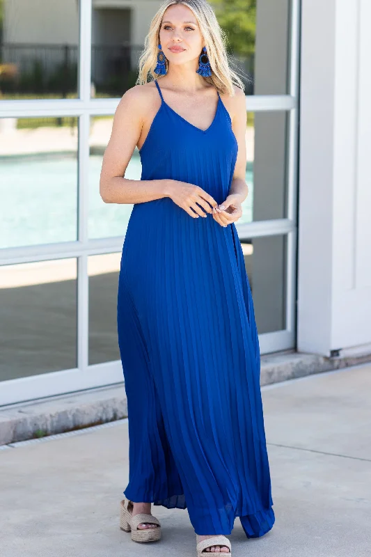 women's tall dressesWarm Summer Nights Royal Blue Maxi Dress