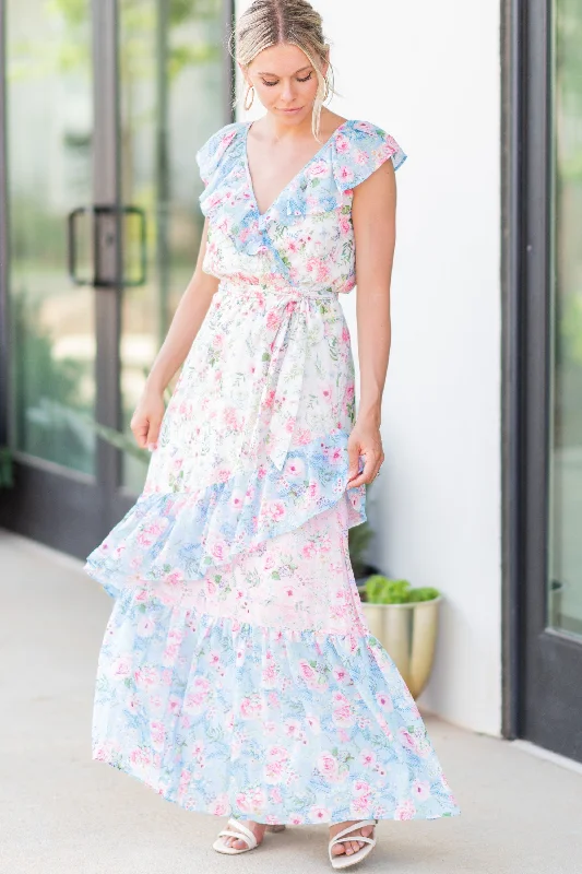 Peter Pan Collar DressNeed You Now Pink Floral Maxi Dress