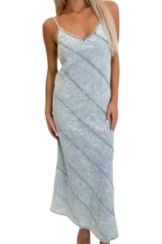 Evening DressDenim Maxi Dress In Light Wash