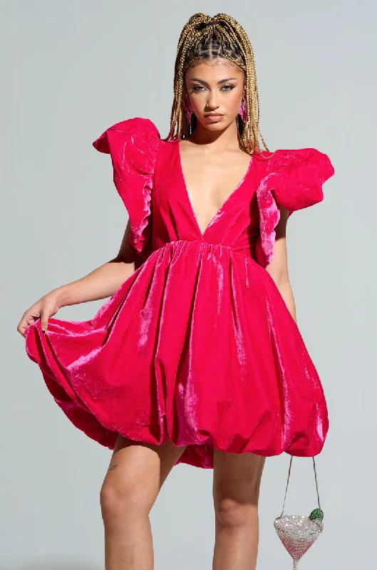 women's satin dressesBELLE OF THE BALL VELVET MINI DRESS