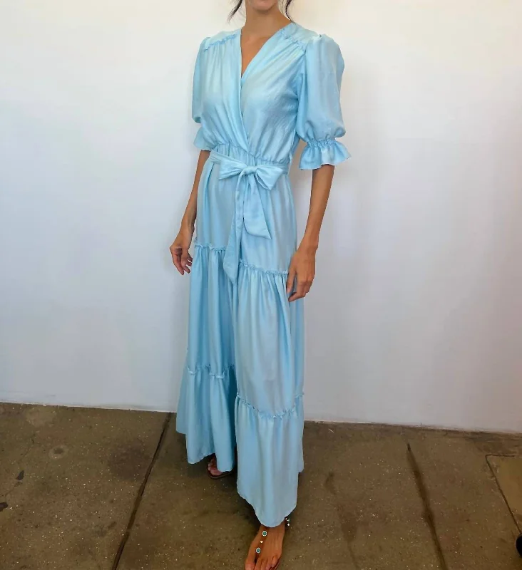 Retro DressSyros Maxi Dress In Sky Blue