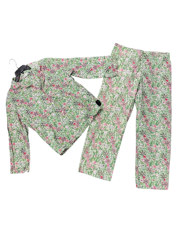 Lounge Set Pants By Cmc In Green & Pink, Size: M