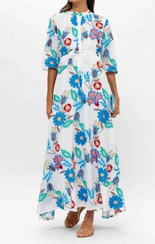 Wrap DressCinched Maxi Shirt Dress In Multi Monet