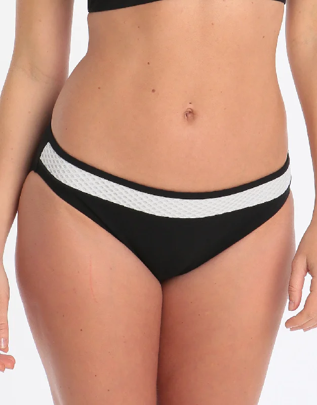 Fun Female SwimwearProfile Formula One Sports Brief - Black White