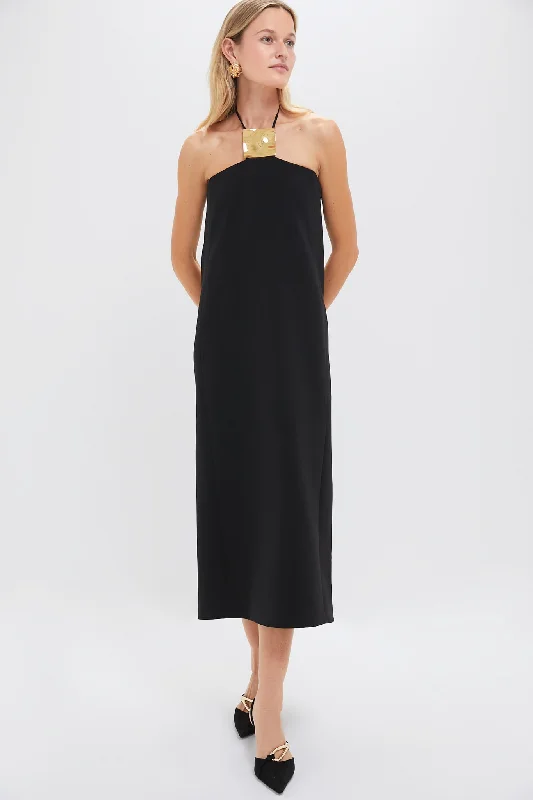 women's denim dressesBlack Sezane Midi Dress