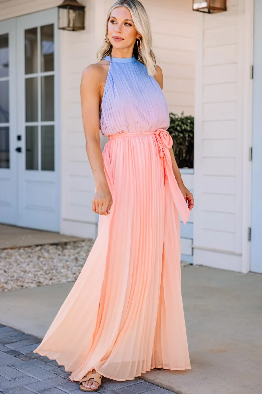 women's boho dressesWhat An Angel Peach Pink Ombre Maxi Dress