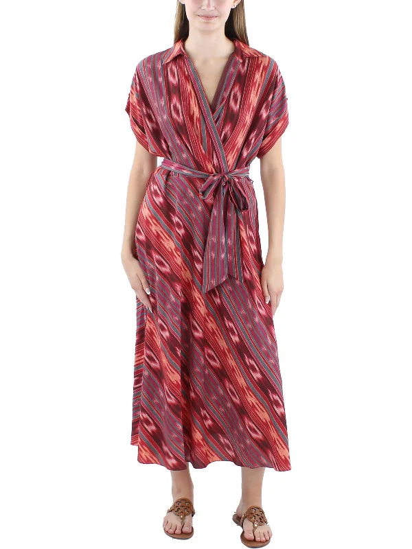 women's flowy dressesWomens Striped Polyester Maxi Dress