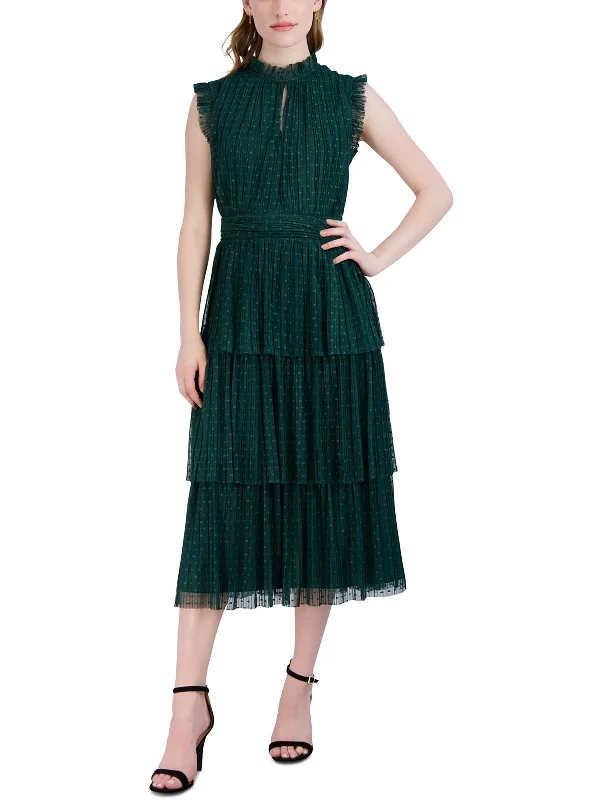 women's stretch dressesWomens Tiered Keyhole Maxi Dress