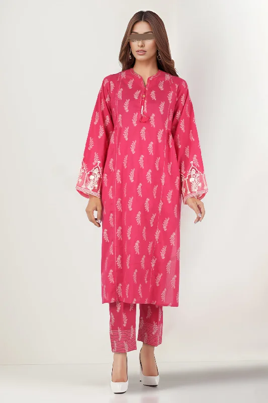 Embroidered Cotton Jacquard Stitched 2 Piece (Shirt/Trouser)